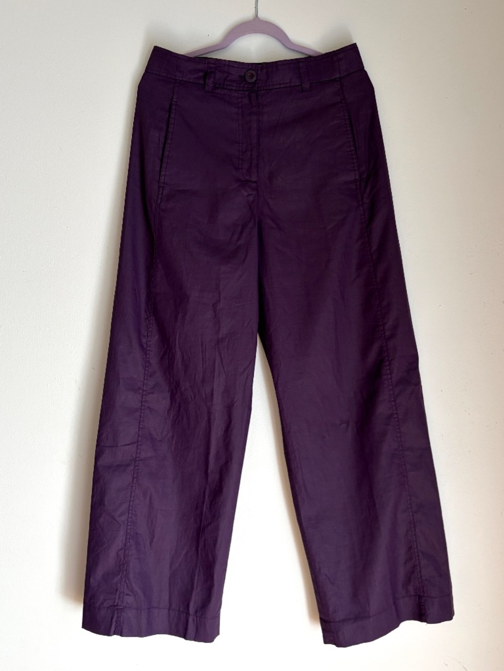 COS high waist wide leg violet purple trousers size 8 New with tags